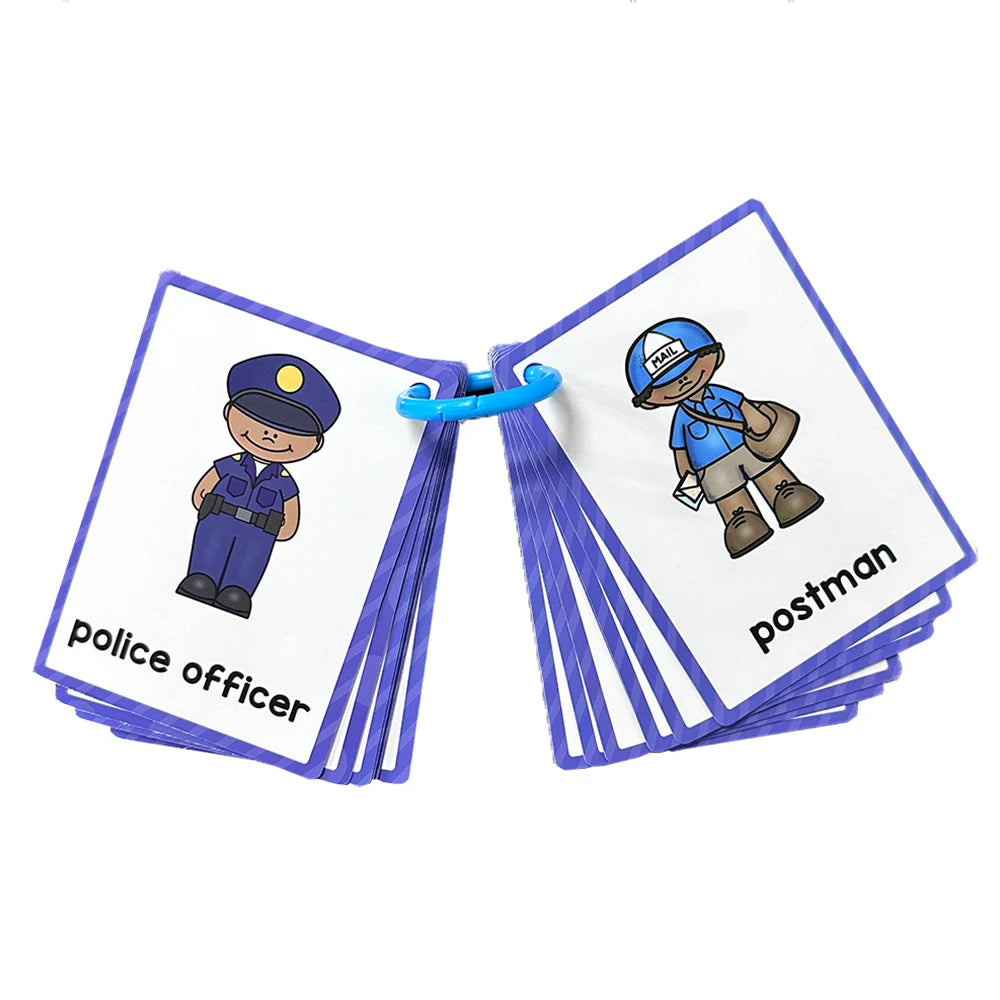 Montessori Kids English Words Learning Flashcards Early Educational Cards Classroom Supplies Kindergarten Teacher Teaching Aids