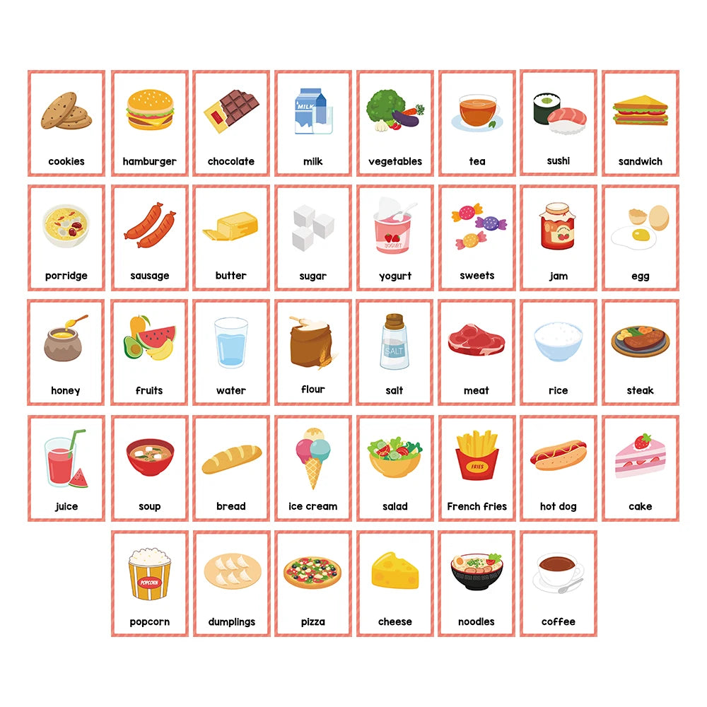 Montessori Kids English Words Learning Flashcards Early Educational Cards Classroom Supplies Kindergarten Teacher Teaching Aids