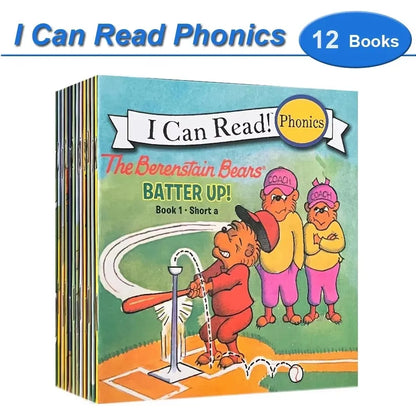 12 Books/Set I Can Read Phonics My Very First Picture Book for Children Kids English Story Picture Books Baby Learning English