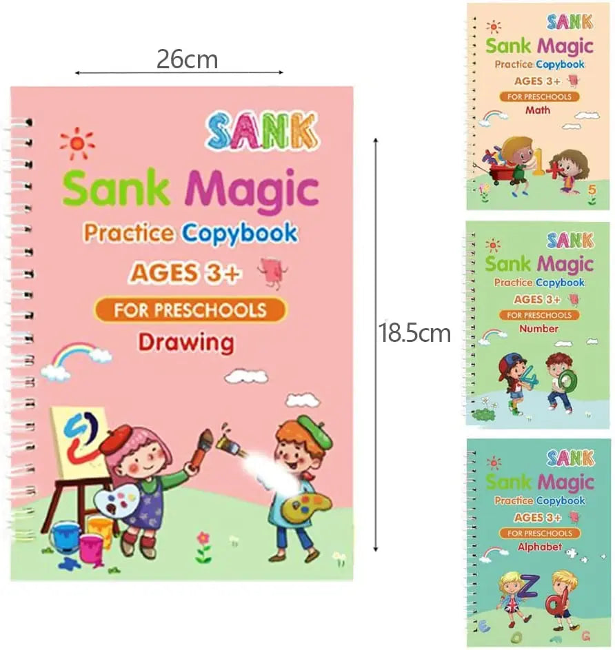 Free Shipping SANK Copybooks Pen Magic Copy Book Free Wiping Children's Kids Writing Sticker Practice Copybook For Calligraphy