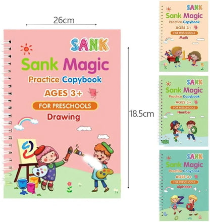 Free Shipping SANK Copybooks Pen Magic Copy Book Free Wiping Children's Kids Writing Sticker Practice Copybook For Calligraphy