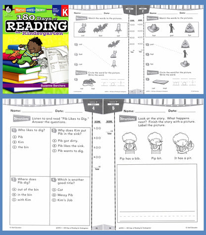 180 Days Language Practice: K-6 Grammar & Reading Comprehension Workbook