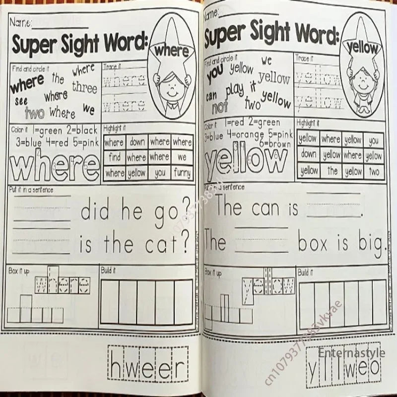 Sight Word Mastery: Pre-Primer to 3rd Grade Phonics Practice Book