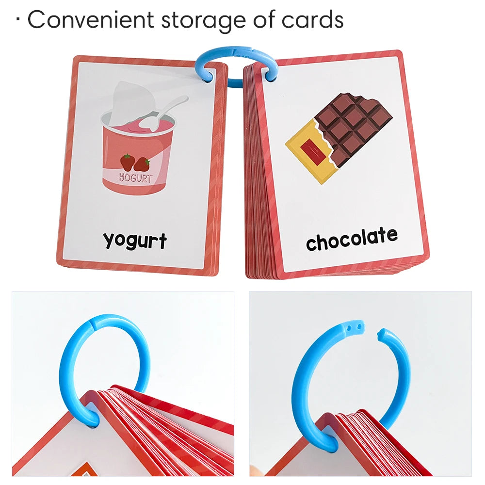 Montessori Kids English Words Learning Flashcards Early Educational Cards Classroom Supplies Kindergarten Teacher Teaching Aids