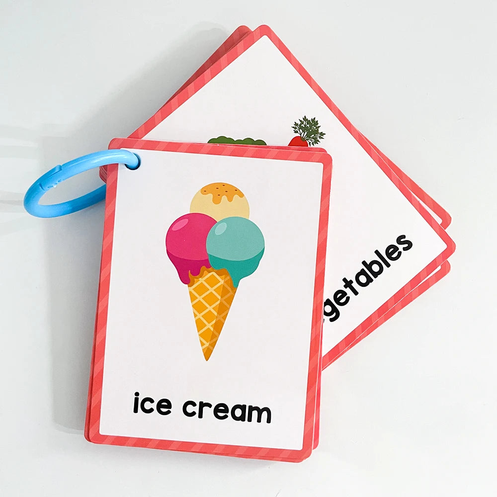 Montessori Kids English Words Learning Flashcards Early Educational Cards Classroom Supplies Kindergarten Teacher Teaching Aids