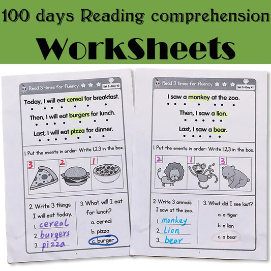 Reading Comprehension for Kids: 100 Days Practice Workbook