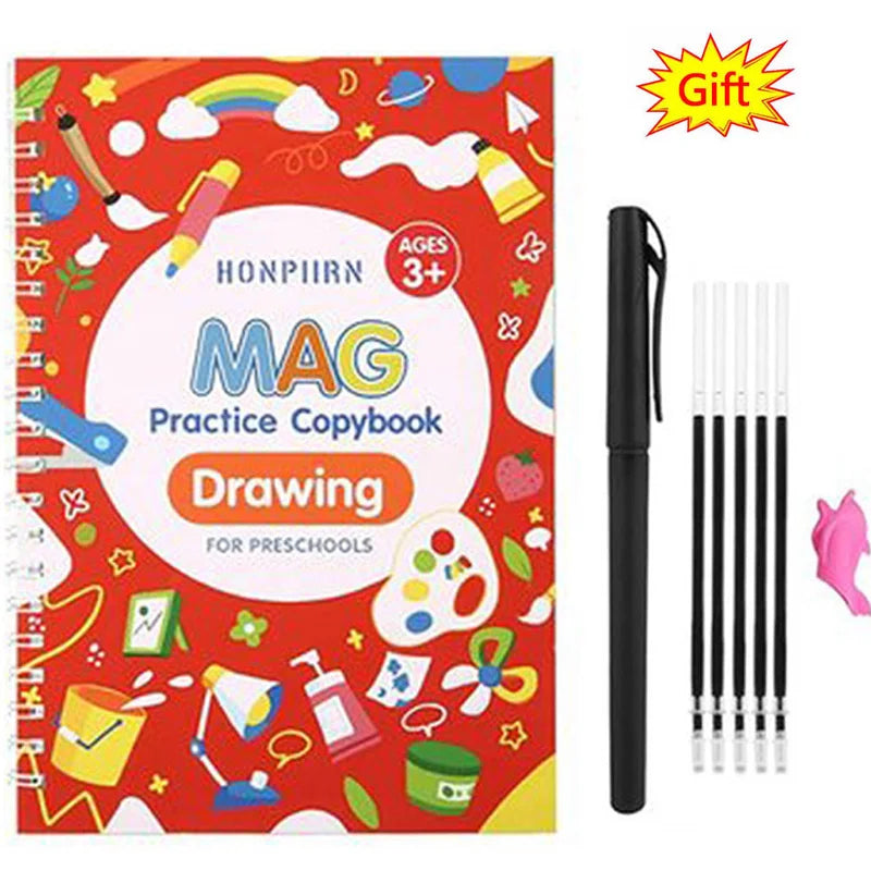 Free Shipping SANK Copybooks Pen Magic Copy Book Free Wiping Children's Kids Writing Sticker Practice Copybook For Calligraphy