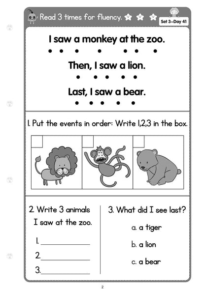 100 Days Reading Comprehension Practice for Preschool English Learners