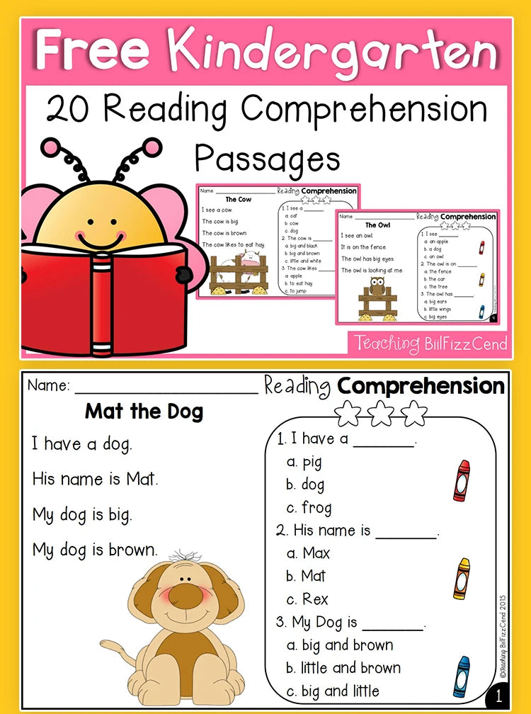 100 Days Reading Comprehension Practice for Preschool English Learners