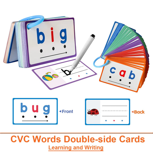 Phonics Word Learning: Montessori CVC Writing Cards, Sorting & Spelling