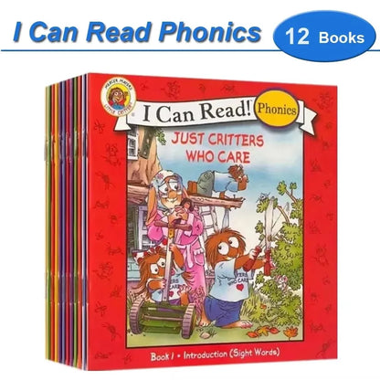 12 Books/Set I Can Read Phonics My Very First Picture Book for Children Kids English Story Picture Books Baby Learning English