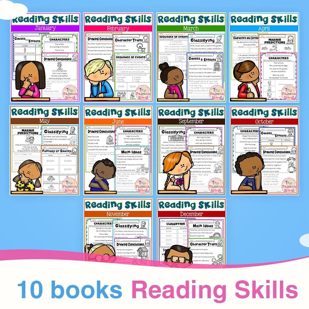 English Reading Practice for Kids: 10-Book Workbook Set