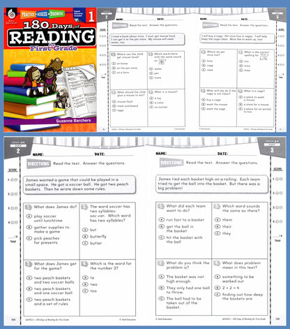 180 Days Language Practice: K-6 Grammar & Reading Comprehension Workbook