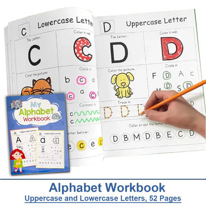 Letters A-Z Alphabet Phonics Practice Workbook Preschool Learning English Language Kindergarten Writing Coloring Book Montessori