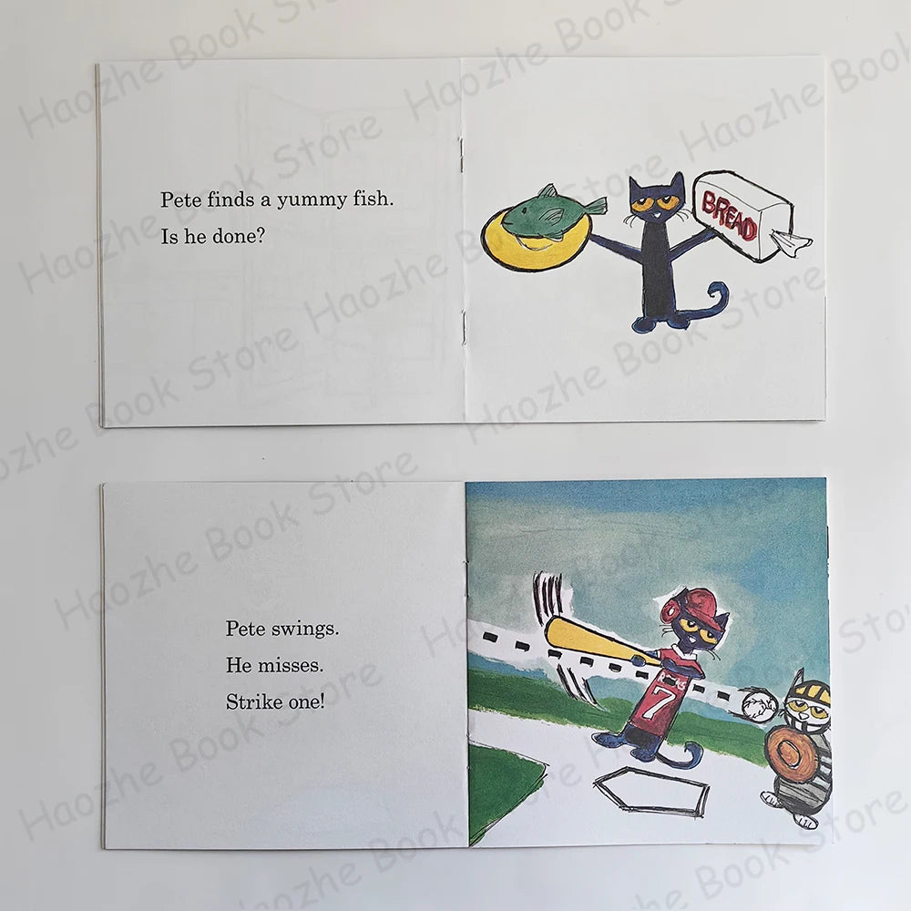 12 Books Pete the Cat I Can Read Phonics English Picture Book Story Pocket Book for Children Kids Montessori Bedtime Reading