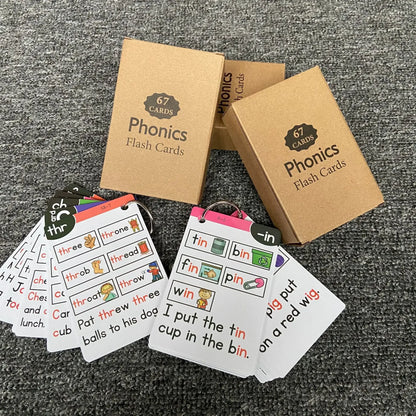 Montessori English Phonics Learning Cards Kindergarten Educational Toys for Children Teacher Teaching Aid Flashcards